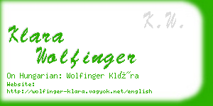 klara wolfinger business card
